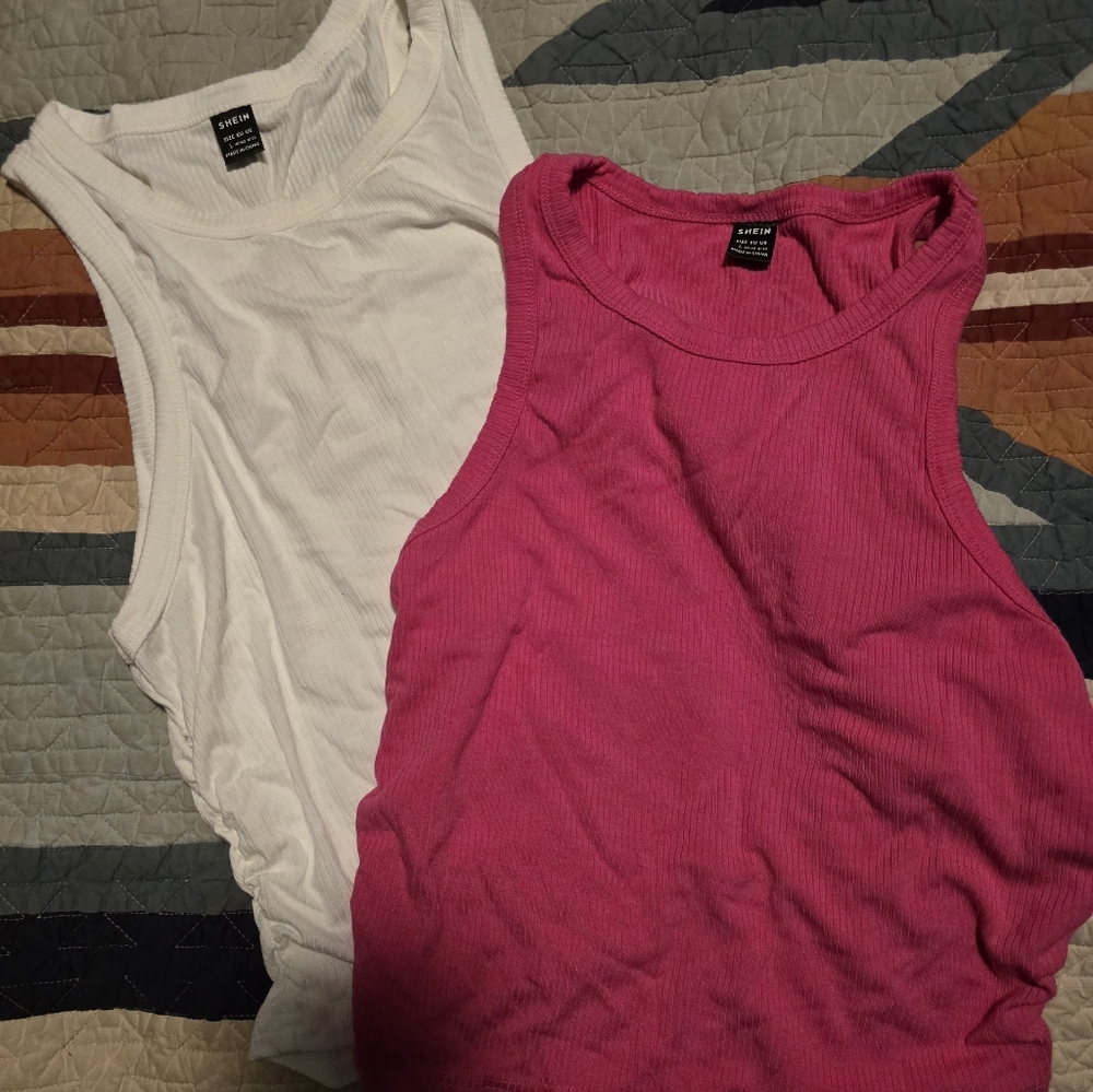 White and Pink Tank Tops